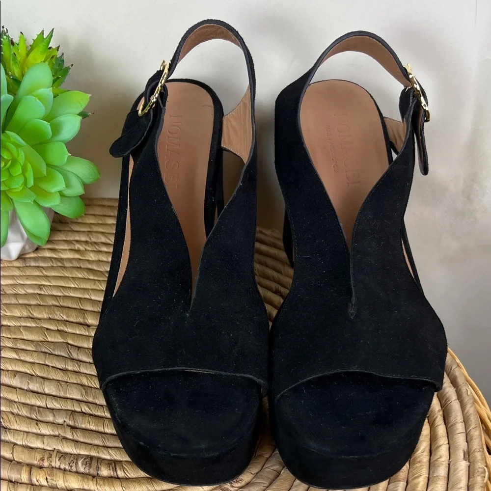 Nomasei Taxi Sandals, Elegant Black Women's Platform Sandals 36.5